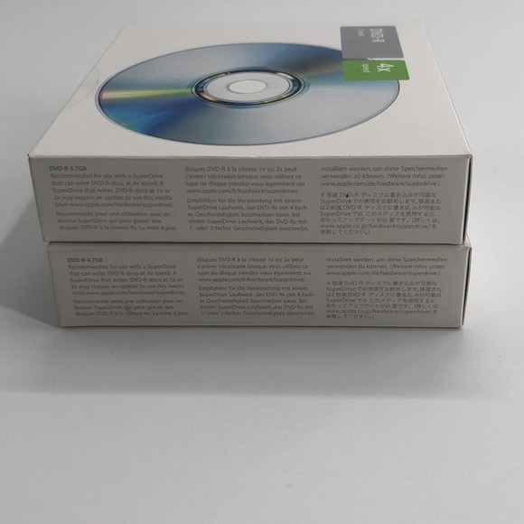 Lot of 2 Apple New DVD-R 4X Speed M8985G/A Media Blank Recordable Discs (5-Pack) - Picture 8 of 8